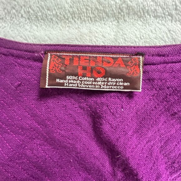 Tienda Ho Purple Drape Kimono Duster Cardigan Sweater Hand Woven In Morocco - Picture 3 of 6